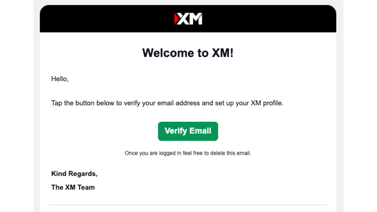 XMGlobalアカウント登録後メール
