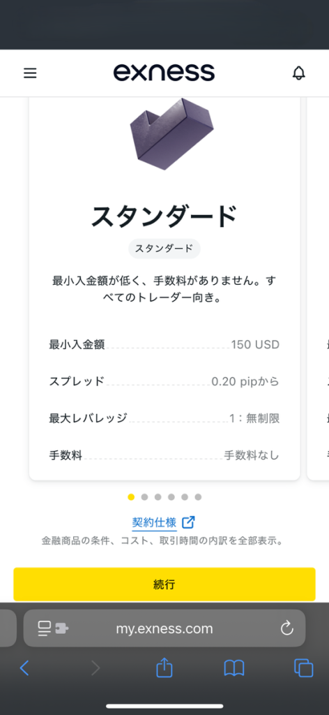 Exness 口座タイプ