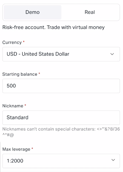 ネクネススマートフォンデモ口座詳細入力画面