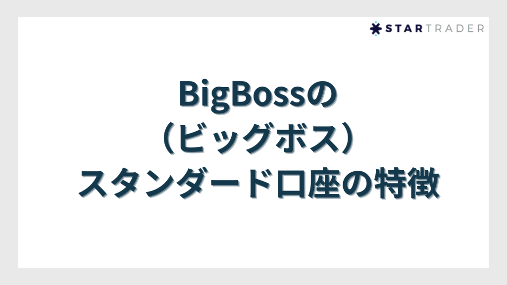 BigBossのスタンダード口座の特徴