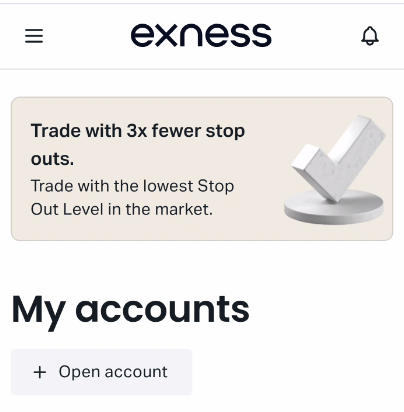 Exnessスマートフォン口座開設ボタン