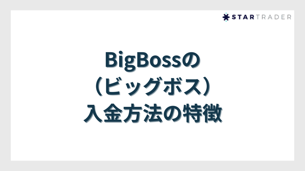 BigBoss(ビッグボス)の入金方法の特徴