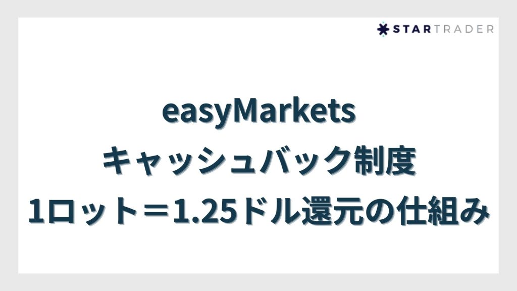 easyMarketsキャッシュバック制度｜1ロット＝1.25ドル還元の仕組み