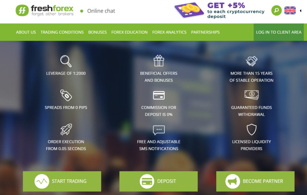 FreshForexの口座開設ボーナス