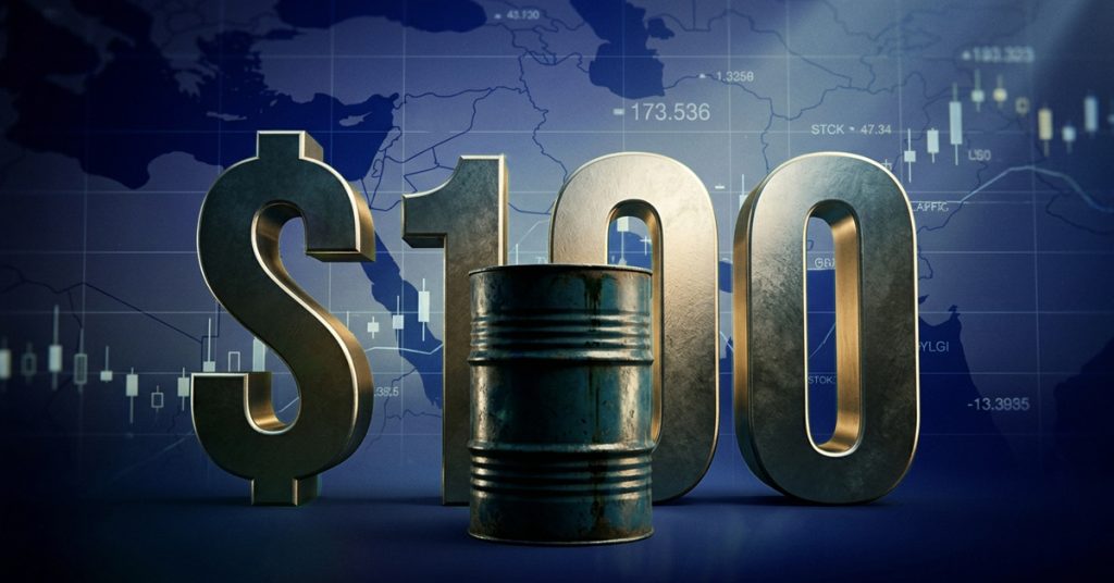 月曜日の大幅変動後、原油は100ドル付近で落ち着きを取り戻す