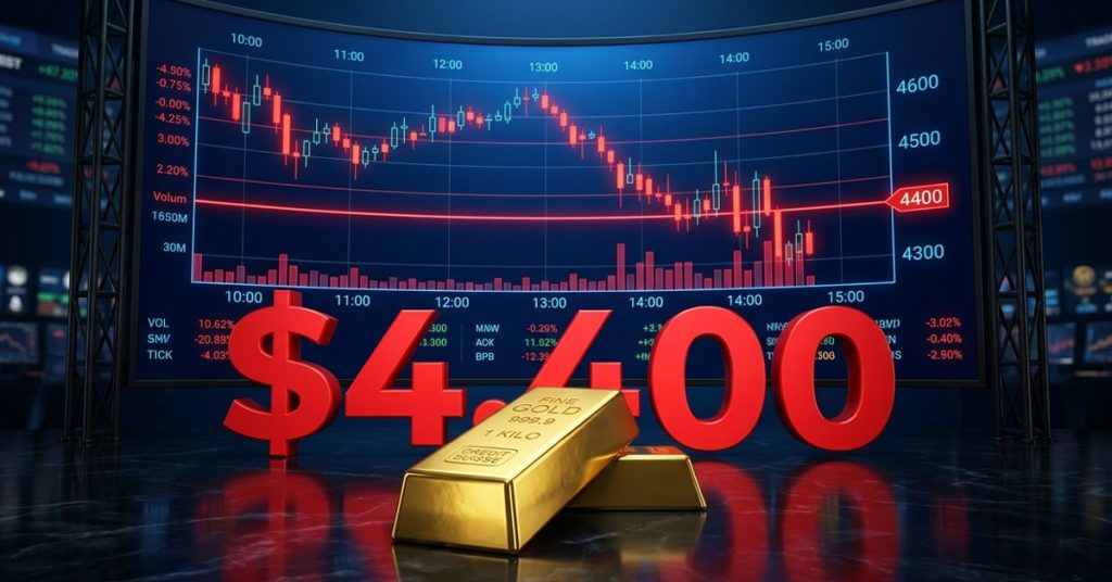 金は4,400ドル割れ 下落基調が継続