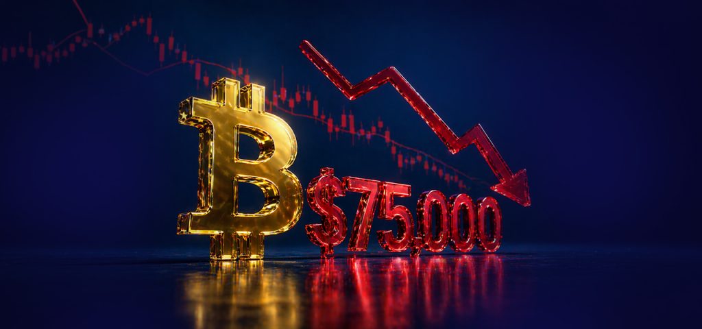 リスク回避ムードが再び強まり、ビットコインは75,000ドルを下回る